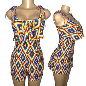 Size S and L Stretchy Women Romper Spaghetti Strap Casual Summer Short Jumpsuit